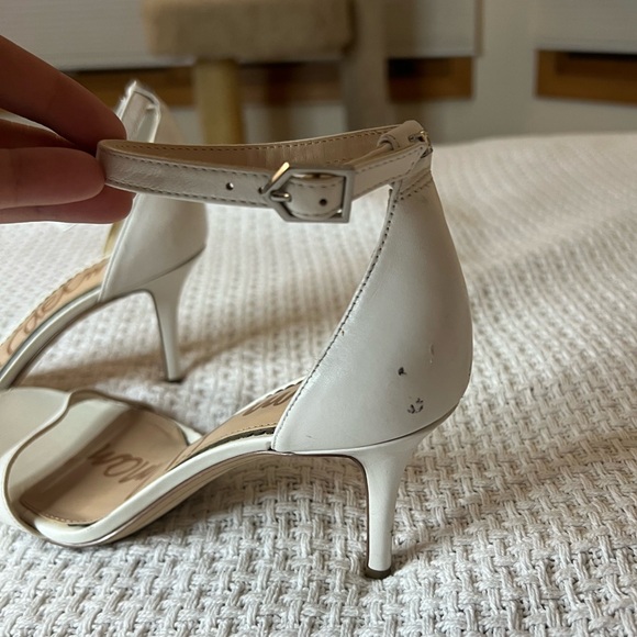 Sam Edelman White Ankle Sandal Heels Size 7.5 - Picture 4 of 7